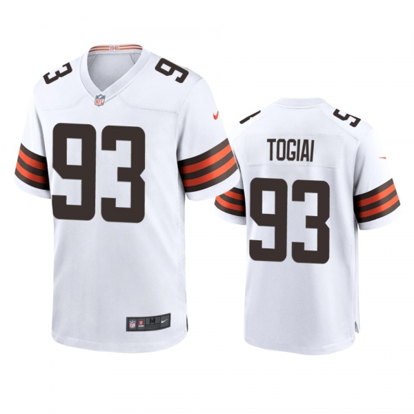 Men's Cleveland Browns Tommy Togiai White Game Jersey