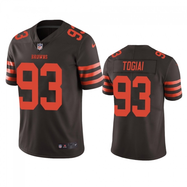 Men's Cleveland Browns Tommy Togiai Color Rush Limited Brown Jersey