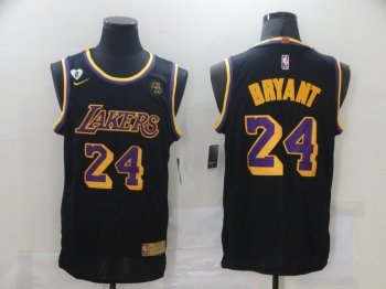 Men's NBA Lakes 24 Kobe Bryant GIGI KB patch Jersey