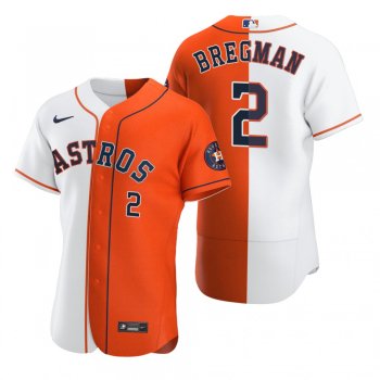 Houston Astros Alex Bregman White Orange Split Two-Tone Jersey