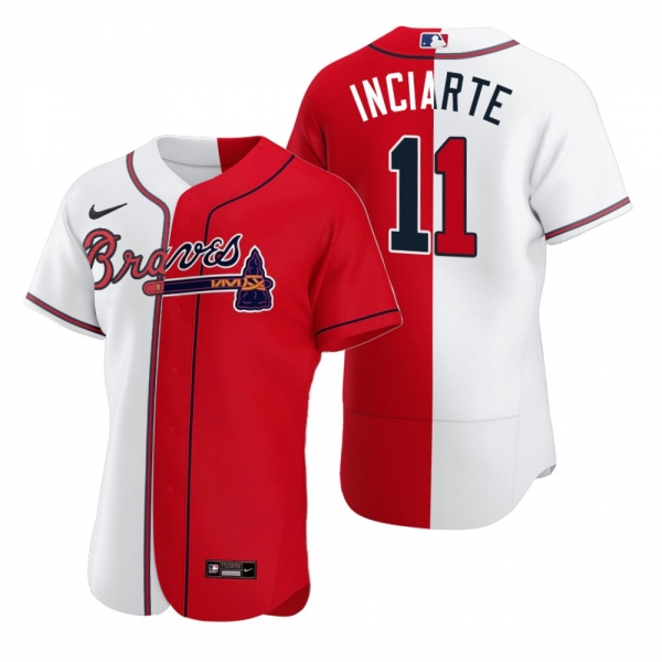 Atlanta Braves Ender Inciarte White Red Split Two-Tone Jersey