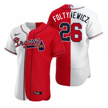 Atlanta Braves Mike Foltynewicz Nike White Red Authentic Split Jersey