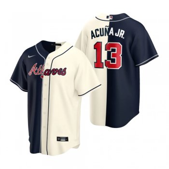 Atlanta Braves Ronald Acuna Jr. Navy Gream Split Replica Jersey