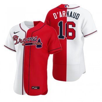 Atlanta Braves Travis d'Arnaud White Red Split Two-Tone Jersey