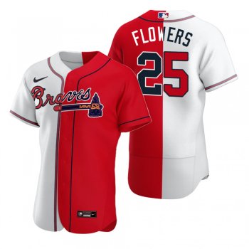 Atlanta Braves Tyler Flowers Nike White Red Authentic Split Jersey