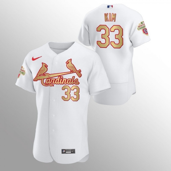 St. Louis Cardinals Kwang-hyun Kim White Nike 2011 World Series Champions Jersey