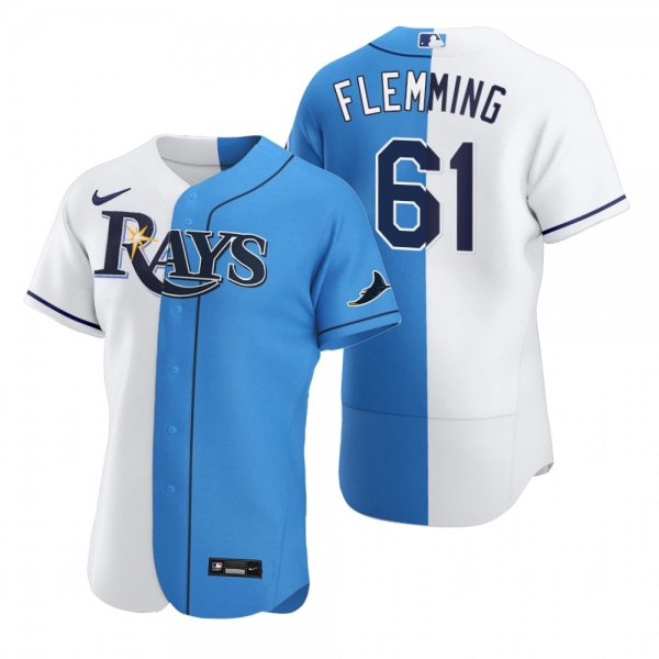 Josh Fleming Tampa Bay Rays White Blue Split Two-Tone Jersey