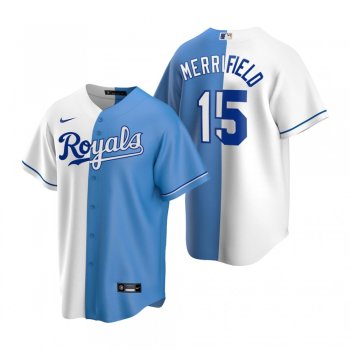 Kansas City Royals Whit Merrifield White Light Blue Split Replica Jersey