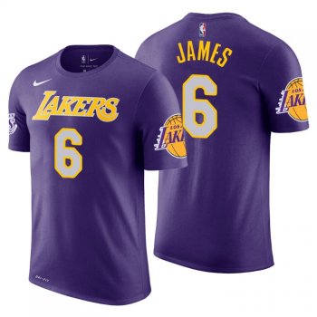 2021-22 Men's Los Angeles Lakers #23 Lebron James Statement Edition Purple T-Shirt