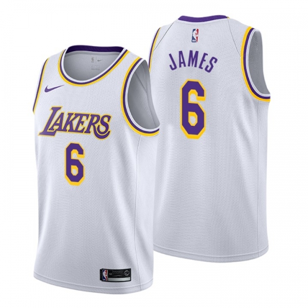 Los Angeles Lakers Associateion Edition Jersey No.6 LeBron James White 2021-22