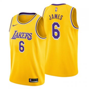 Los Angeles Lakers Icon Edition Jersey No.6 LeBron James Gold 2021-22