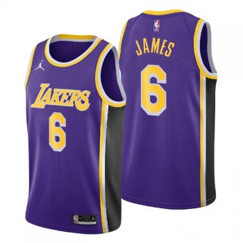 Los Angeles Lakers Statement Edition Jersey No.6 LeBron James Purple 2021-22