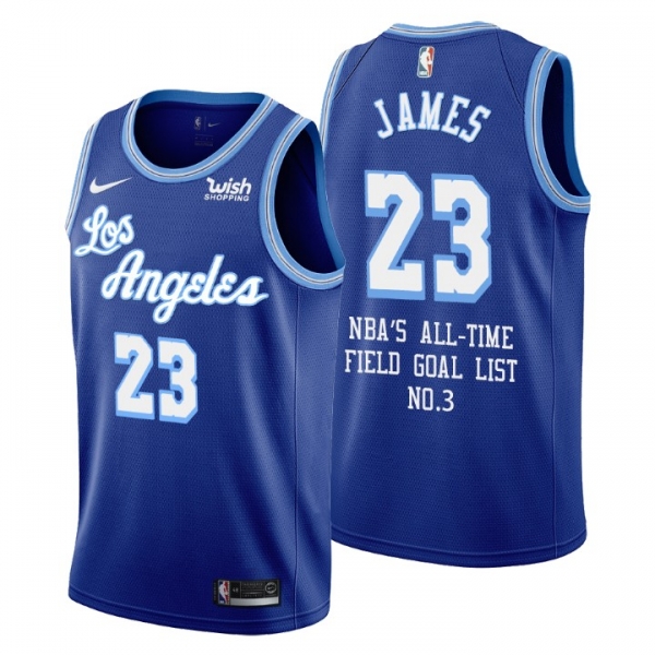 2020-21 Los Angeles Lakers LeBron James No. 23 Special Commemoration Blue Jersey