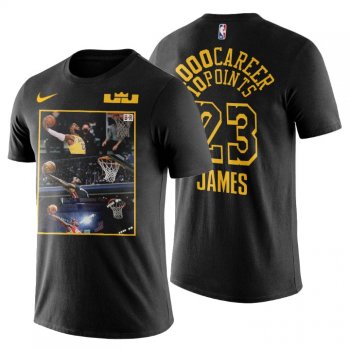 Los Angeles Lakers LeBron James 1000 Points T-shirt set the NBA record Special Commemoration Black