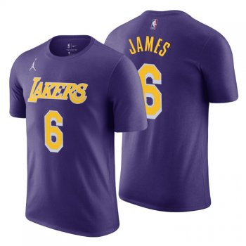 Los Angeles Lakers T-shirt LeBron James No.6 Purple 2021-22 Statement Edition