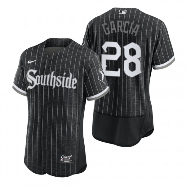 Men's Chicago White Sox Leury Garcia Black 2021 City Connect Authentic Jersey