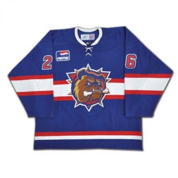 Custom HAMILTON BULLDOGS Blue GAME WORN JERSEY