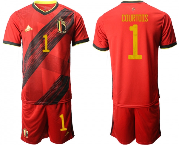 Belgium 1 COURTOIS Home UEFA Euro 2020 Soccer Jersey