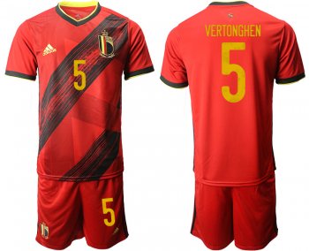 Belgium 5 VERTONGHEN Home UEFA Euro 2020 Soccer Jersey