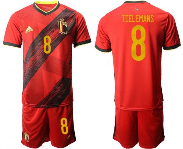 Belgium 8 TIELEMANS Home UEFA Euro 2020 Soccer Jersey