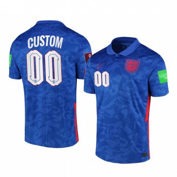 Custom England 2021 Away Men's Royal Blue National Team Jersey