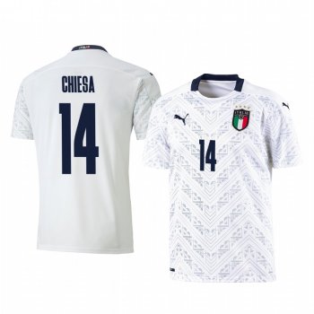 Federico Chiesa Italy 2020 White Away Men's Short Sleeve Jersey