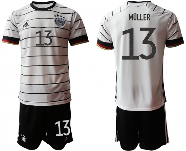 Germany 13 MULLER Home UEFA Euro 2020 Soccer Jersey