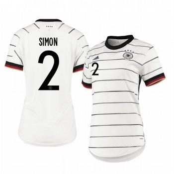 Women's Germany Carolin Simon White Home Short Sleeve Jersey 2020-21