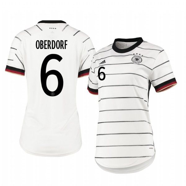 Women's Germany Lena Oberdorf White Home Short Sleeve Jersey 2020-21