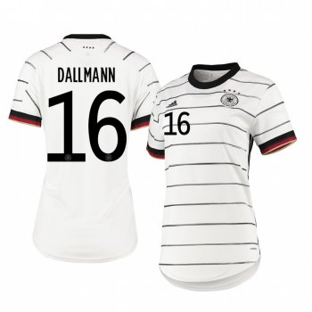 Women's Germany Linda Dallmann White Home Short Sleeve Jersey 2020-21