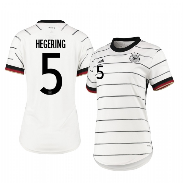 Women's Germany Marina Hegering White Home Short Sleeve Jersey 2020-21