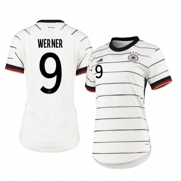 Women's Germany Timo Werner White Home Short Sleeve Jersey 2020-21