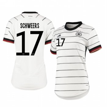 Women's Germany Verena Schweers White Home Short Sleeve Jersey 2020-21