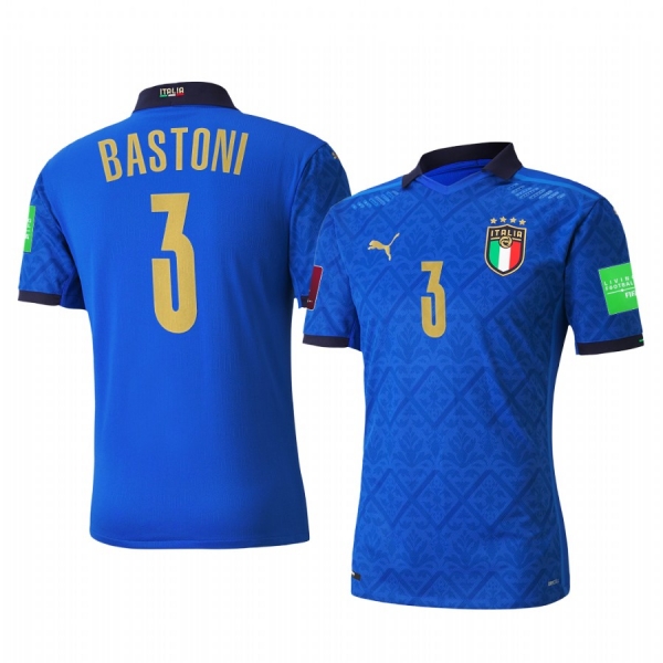 Italy national football team Alessandro Bastoni Men's 2021 Home Replica Jersey