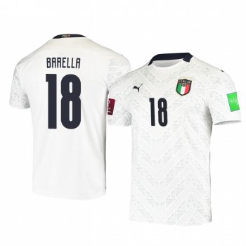 Italy national football team Nicolò Barella Men's 2021 Away Replica Jersey