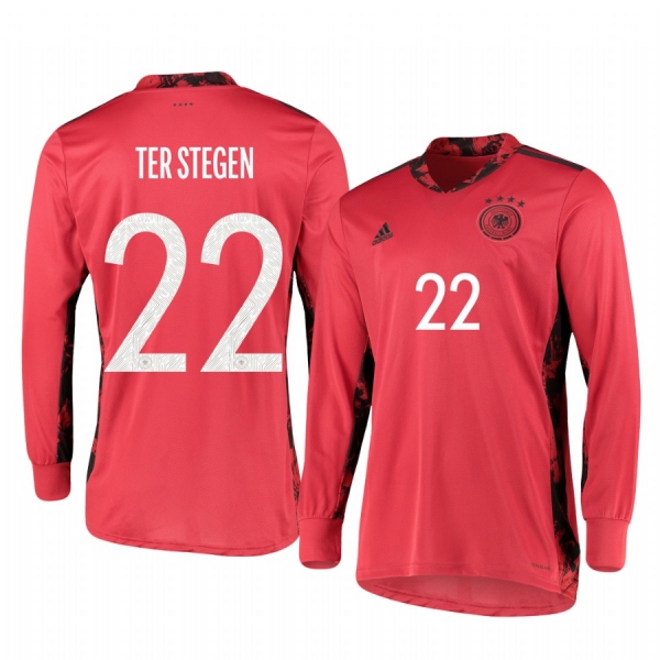 2020 Germany Marc-André ter Stegen Red UEFA Euro Goalkeeper Jersey Men's