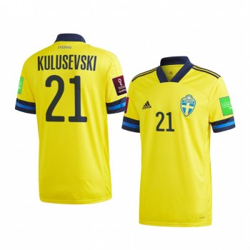 Sweden Dejan Kulusevski Men's 2021 Home National Team Federation Jersey