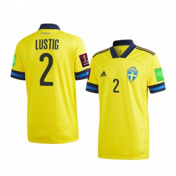 Sweden Mikael Lustig Men's 2021 Home National Team Federation Jersey