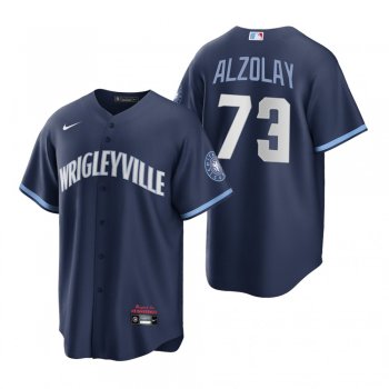 Chicago Cubs Adbert Alzolay Navy 2021 City Connect Replica Jersey