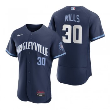 Men's Chicago Cubs Alec Mills Navy 2021 City Connect Authentic Jersey