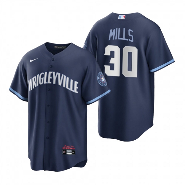 Chicago Cubs Alec Mills Navy 2021 City Connect Replica Jersey