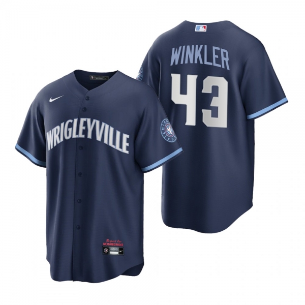 Chicago Cubs Dan Winkler Navy 2021 City Connect Replica Jersey