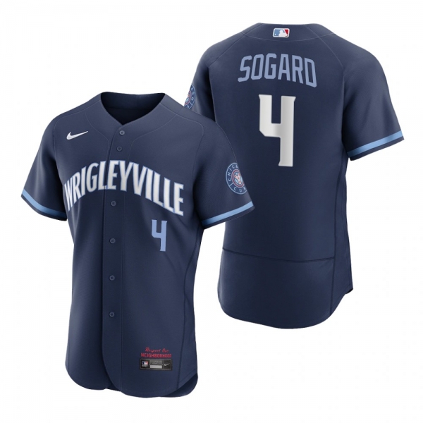 Men's Chicago Cubs Eric Sogard Navy 2021 City Connect Authentic Jersey