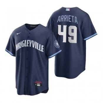 Chicago Cubs Jake Arrieta Navy 2021 City Connect Replica Jersey