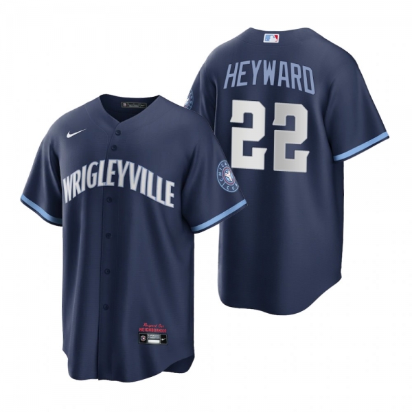 Chicago Cubs Jason Heyward Navy 2021 City Connect Replica Jersey