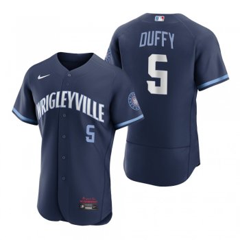 Men's Chicago Cubs Matt Duffy Navy 2021 City Connect Authentic Jersey