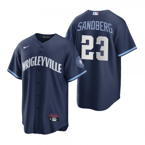 Chicago Cubs Ryne Sandberg Navy 2021 City Connect Replica Jersey