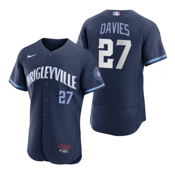 Men's Chicago Cubs Zach Davies Navy 2021 City Connect Authentic Jersey