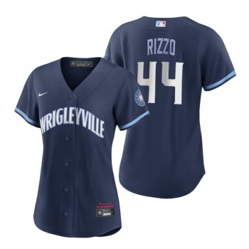 Women's Chicago Cubs Anthony Rizzo Navy 2021 City Connect Replica Jersey