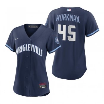 Women's Chicago Cubs Brandon Workman Navy 2021 City Connect Replica Jersey